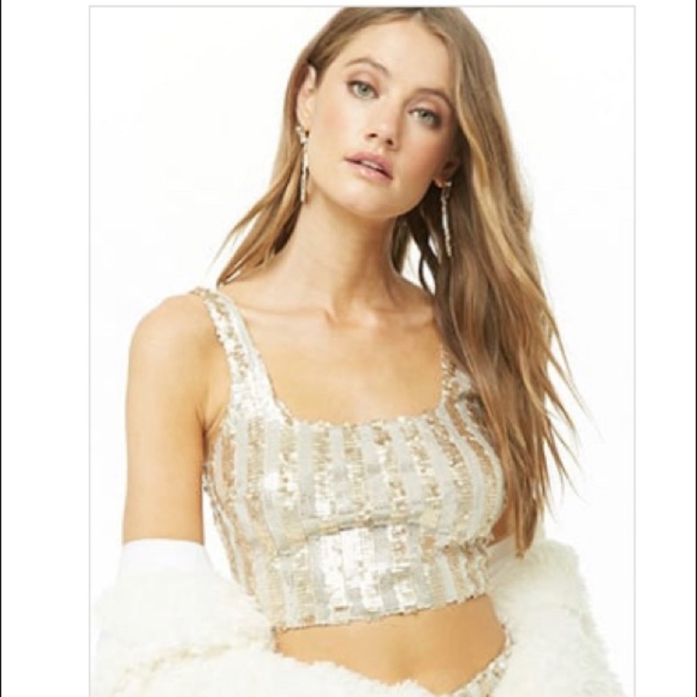 NWT Sequin Crop Top
